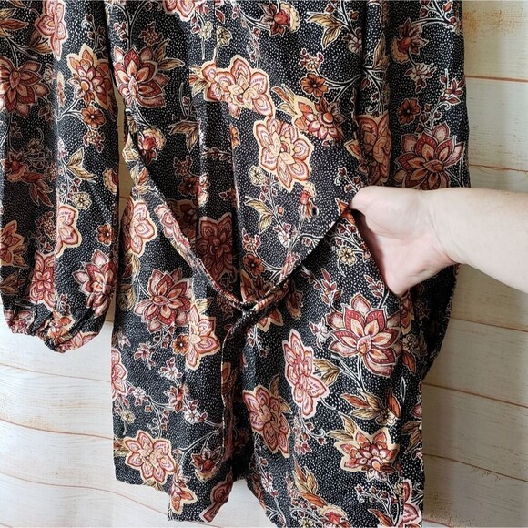 Minkpink Mehdya Floral V-Neck Belted Mini Dress Balloon Sleeves Revolve - Picture 8 of 12